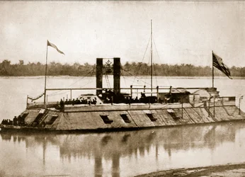 Den första pansrade kanonbåten byggd i Amerika, 1861